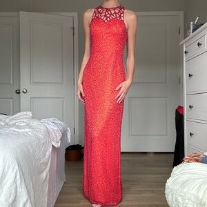 Vintage Scala beaded maxi formal dress